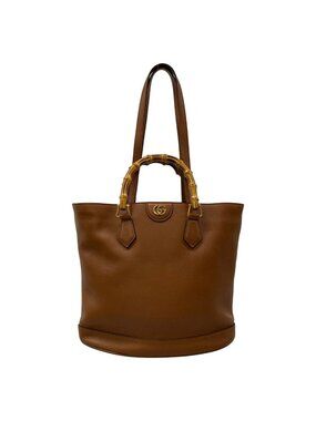 Gucci Handbag Bamboo Diana Brown 2-Way Leather